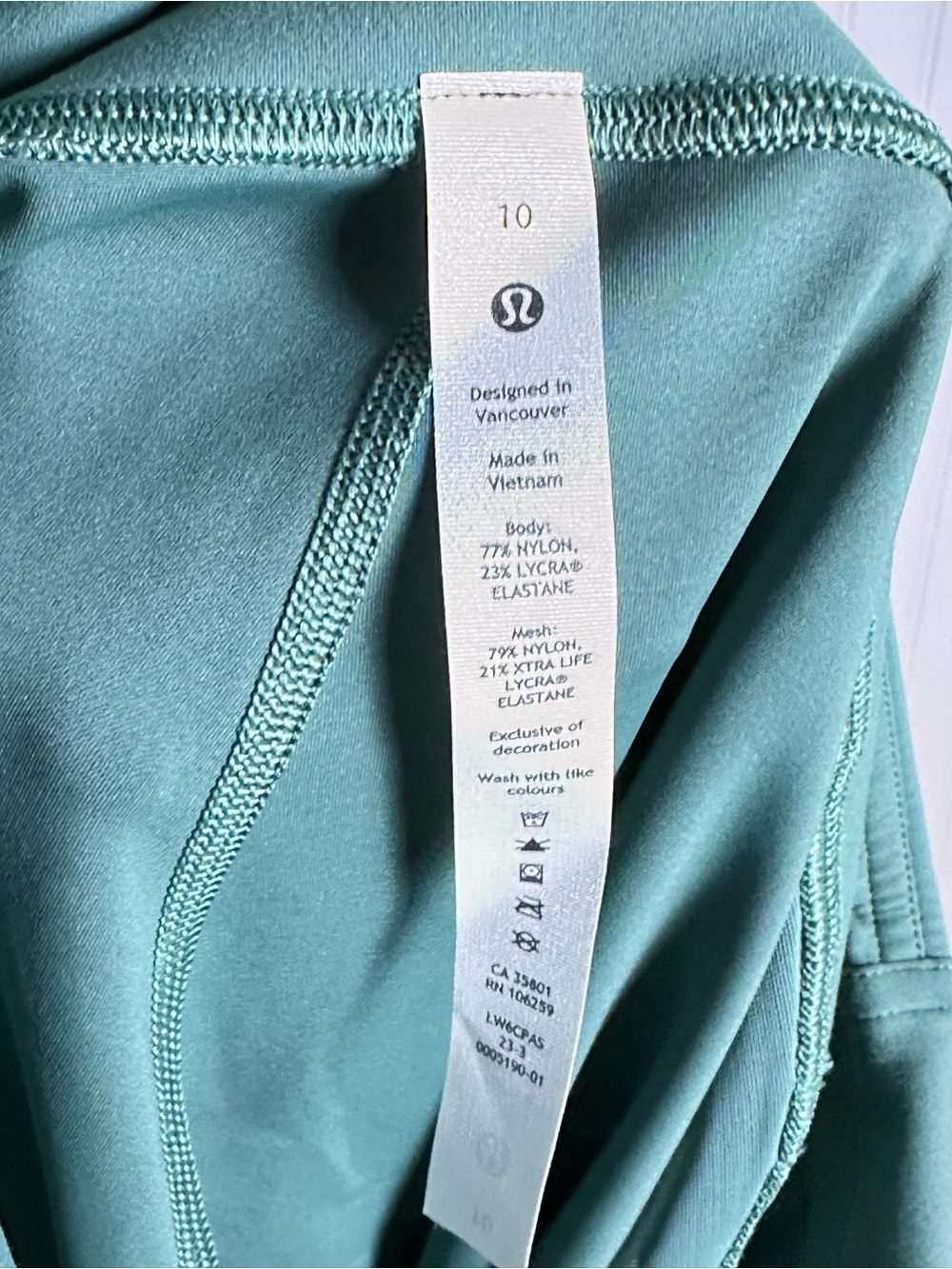 Lululemon Wunder Train Mesh Panel High-Rise Crop 21 Medium Forest W6CPAS Mesh 10 - Picture 12 of 14